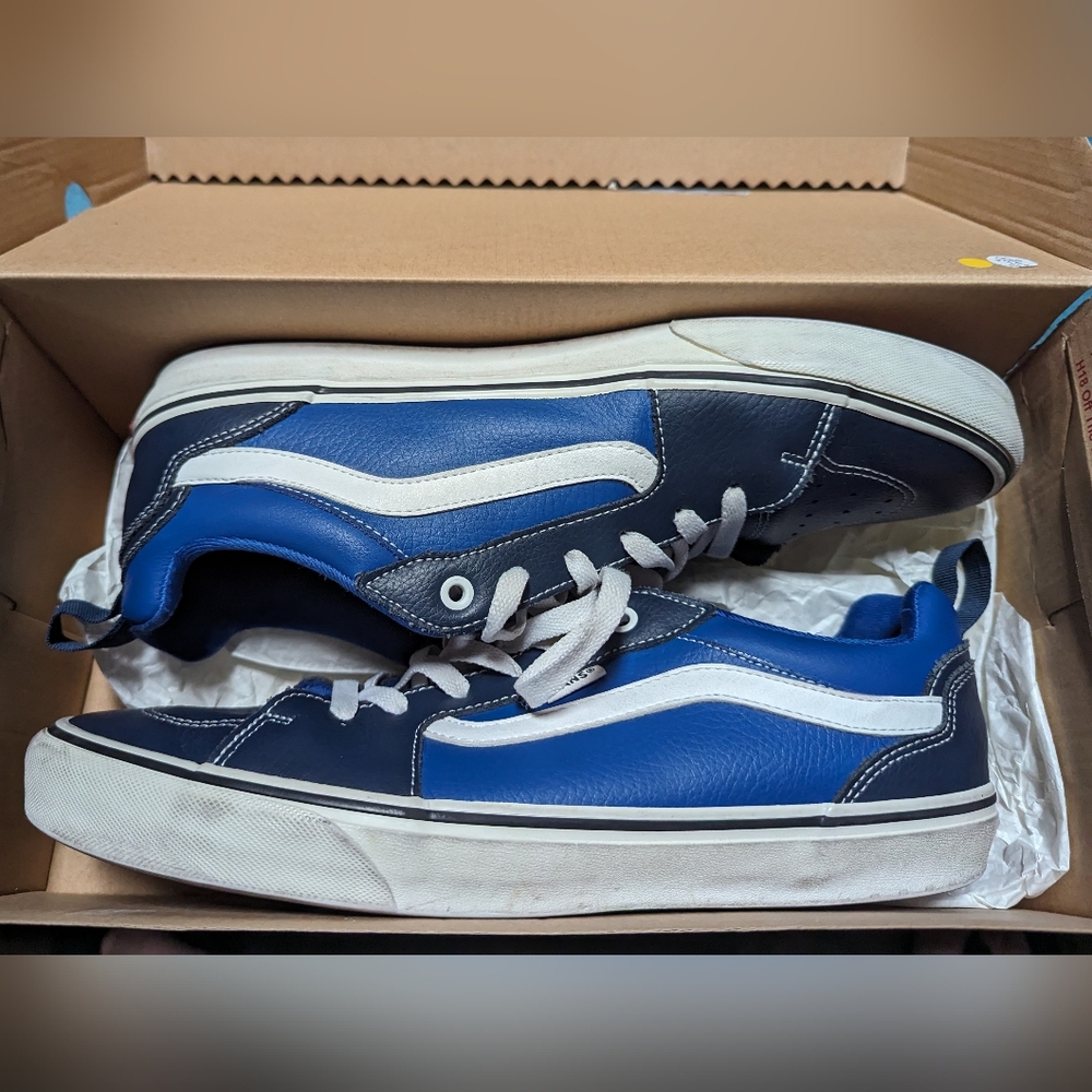 Navy two toned Vans men's size 12 leather shoes